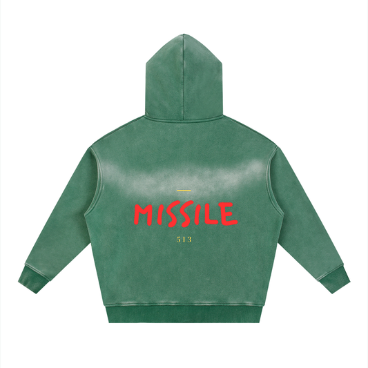Sunfade Two-way Zipper Boxy Fleece Hoodie